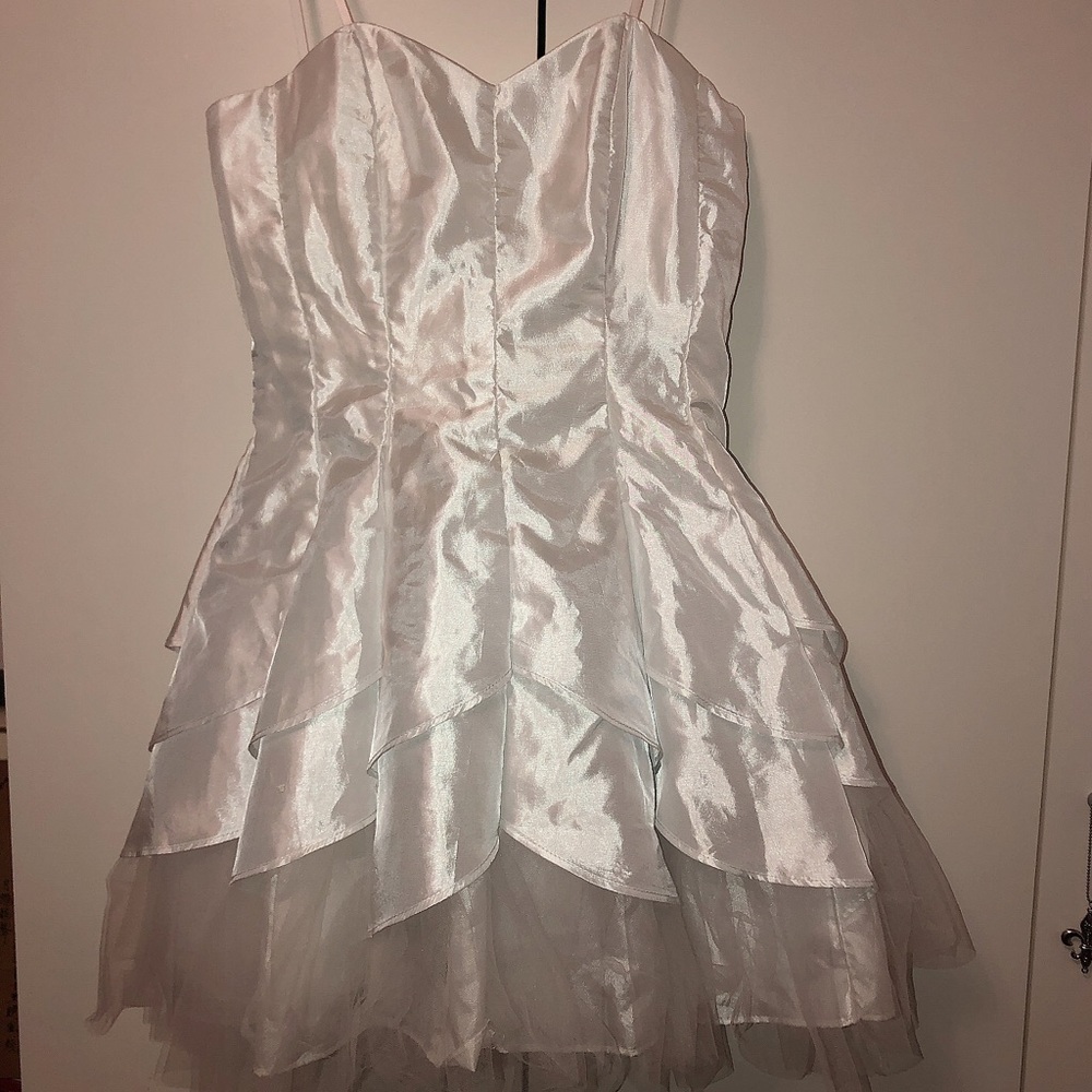 Iridescent White Pixie Dress -Off the Shoulder